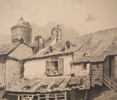 Nathaniel DE ROTHSCHILD : Vieilles maisons à Vitré, Gravure