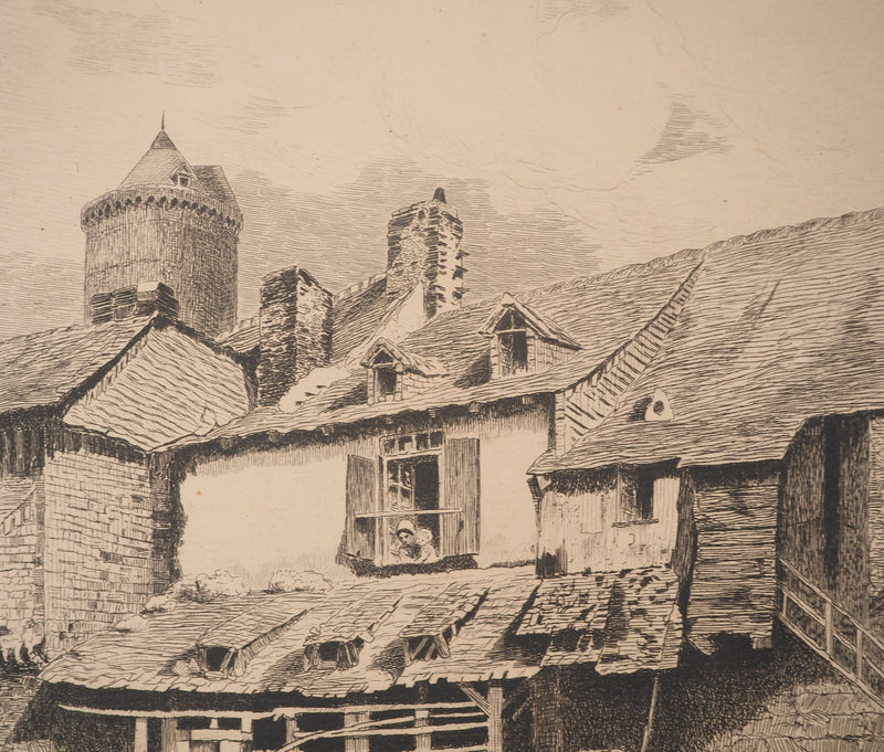 Nathaniel DE ROTHSCHILD : Vieilles maisons à Vitré, Gravure