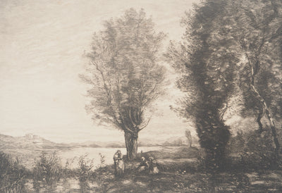 BT REMBRANDT (After): Rembrandt and Saskia, Signed Engraving