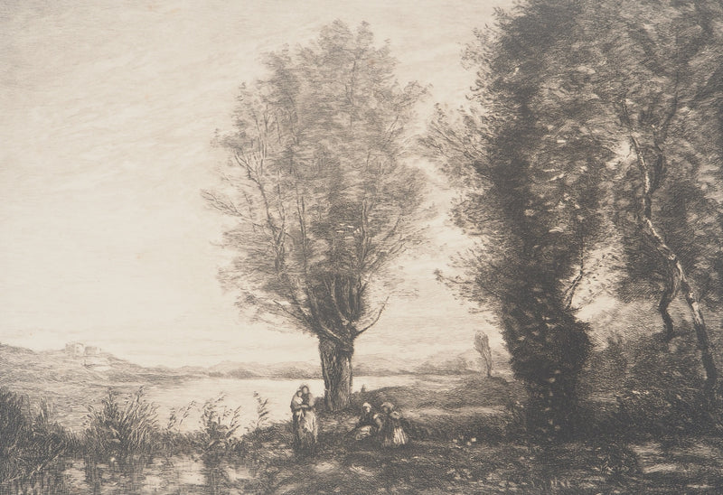 BT REMBRANDT (After): Rembrandt and Saskia, Signed Engraving