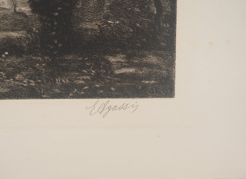 BT REMBRANDT (After): Rembrandt and Saskia, Signed Engraving