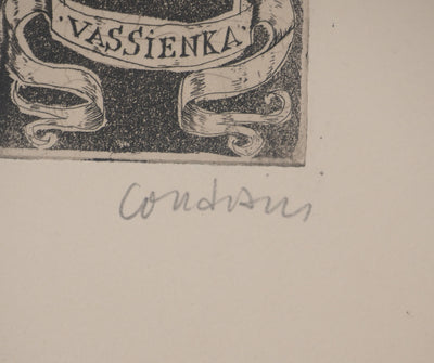 Brigitte COUDRAIN : Animal fantastique, Gravure originale signée