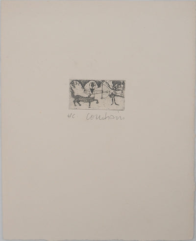 Brigitte COUDRAIN : Centaure tirant à l'arc, Gravure originale signée