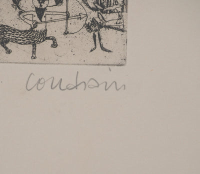 Brigitte COUDRAIN : Centaure tirant à l'arc, Gravure originale signée