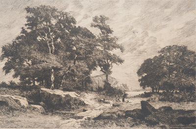 Tancrède ABRAHAM : L'étang de Kernézet, Gravure originale signée