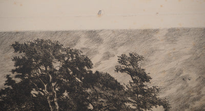 Tancrède ABRAHAM : L'étang de Kernézet, Gravure originale signée
