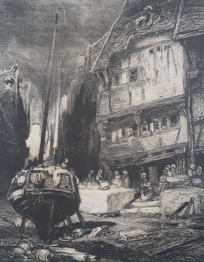 Tancrède ABRAHAM: The Unknown Country, Original signed engraving