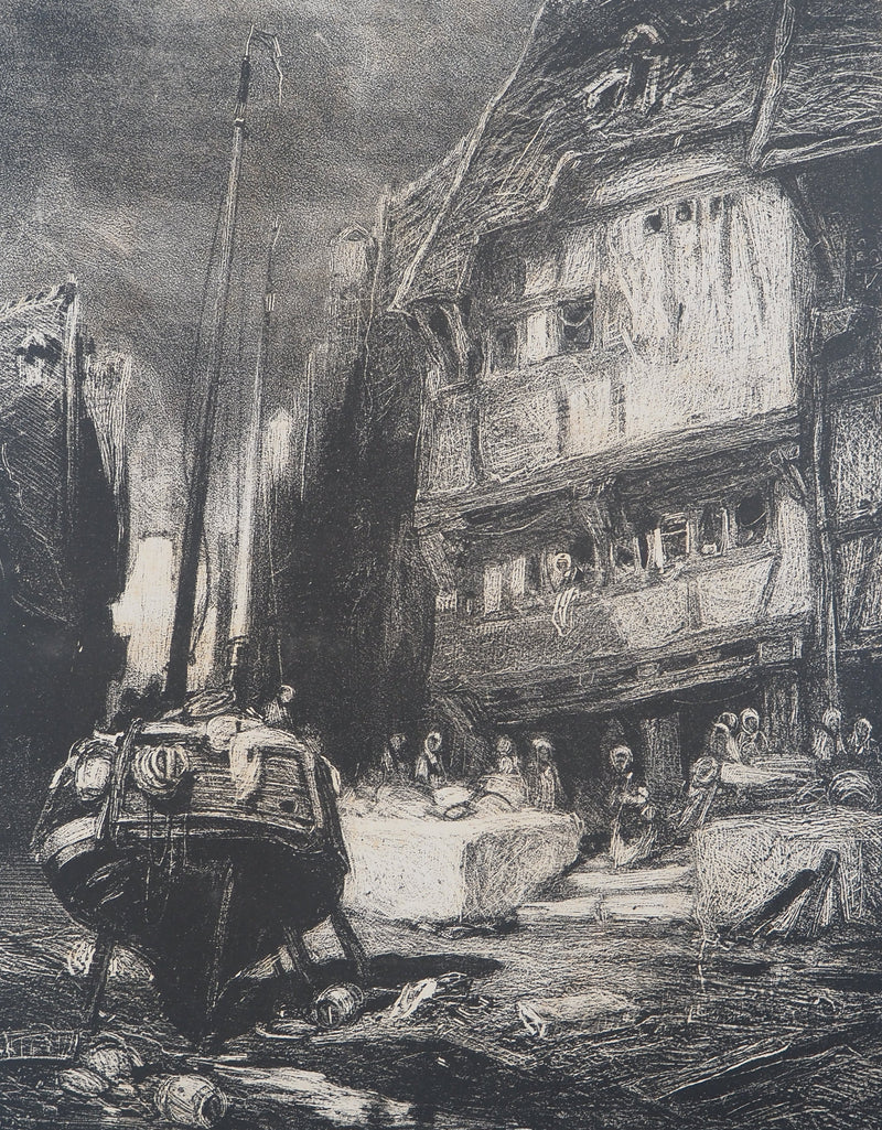 Tancrède ABRAHAM: The Unknown Country, Original signed engraving