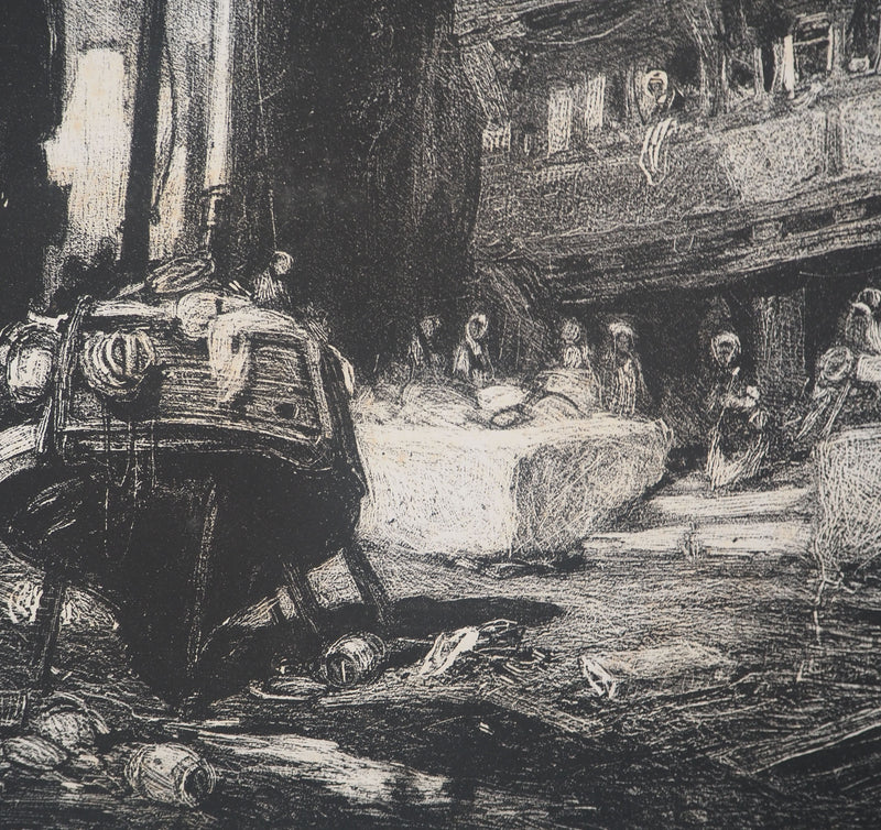 Tancrède ABRAHAM: The Unknown Country, Original signed engraving
