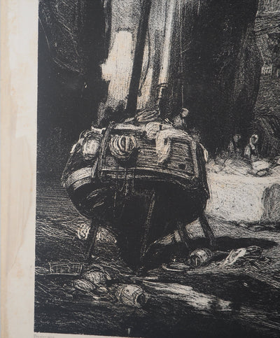 Tancrède ABRAHAM: The Unknown Country, Original signed engraving