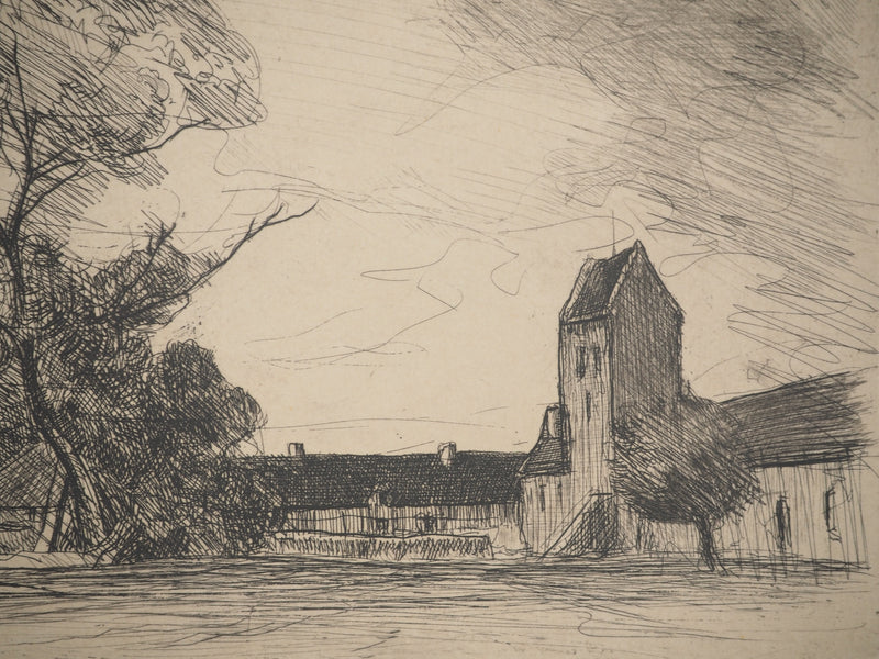 Jacques SIMON : Abbaye en Provence, Gravure originale signée