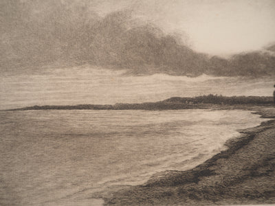 Paul JOBERT : Pécheur à l'épuisette, Gravure originale signée