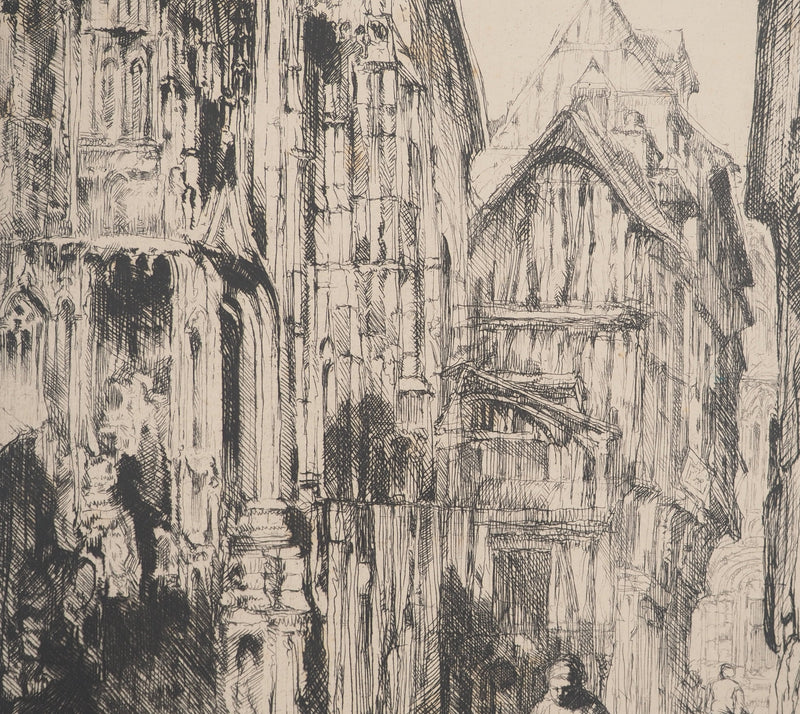 Auguste BROUET : Vieux Rouen, Gravure originale