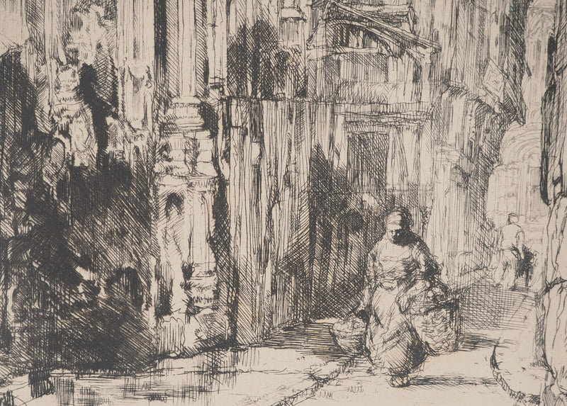 Auguste BROUET : Vieux Rouen, Gravure originale