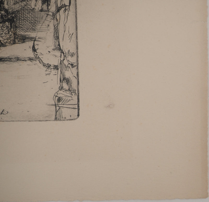 Auguste BROUET : Vieux Rouen, Gravure originale