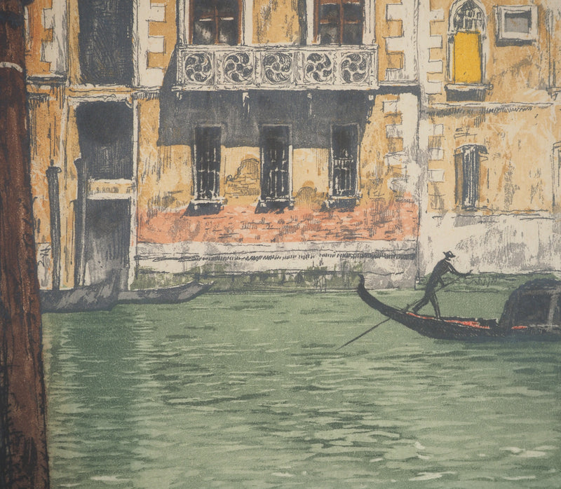 Wolfgang KERMER : Vieux palais à Venise, Gravure originale signée