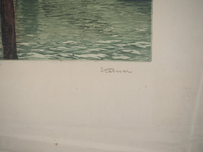Wolfgang KERMER : Vieux palais à Venise, Gravure originale signée
