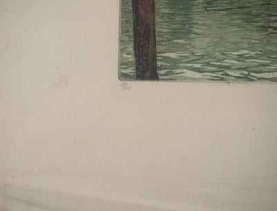 Wolfgang KERMER : Vieux palais à Venise, Gravure originale signée