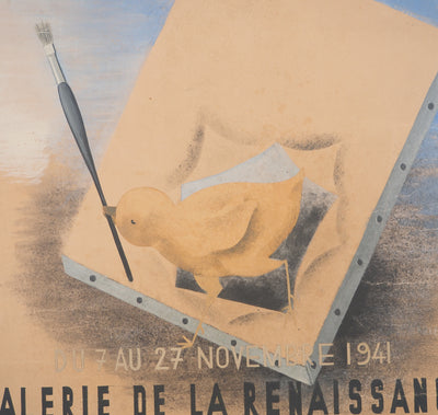 LA PERRIERE : L'oiseau au pinceau, Affiche en lithographie originale signée