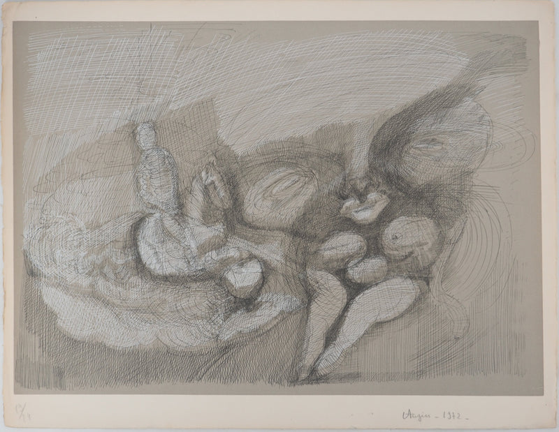 Léon GAUCHEREL: The sea, Original signed engraving