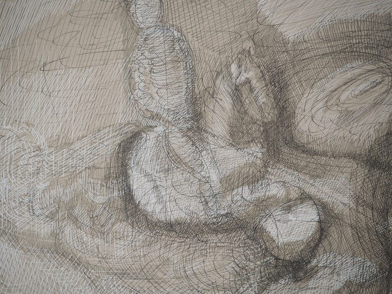Léon GAUCHEREL: The sea, Original signed engraving