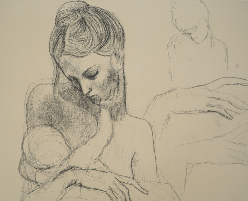 Pablo PICASSO : Mère et enfant, Lithographie et pochoir signée