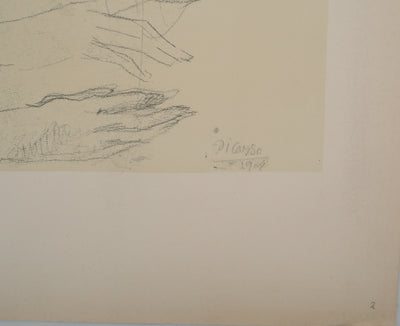 Pablo PICASSO : Mère et enfant, Lithographie et pochoir signée