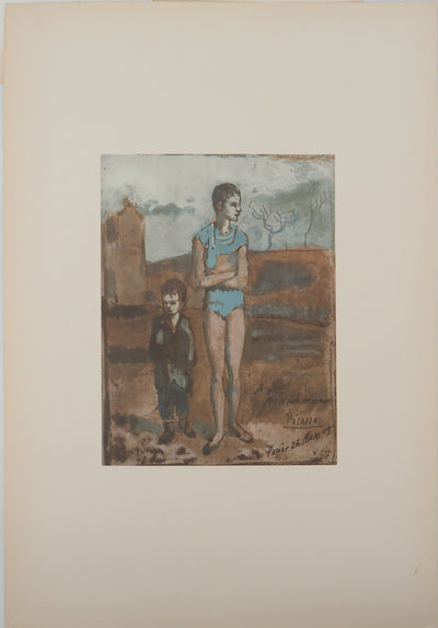 Pablo PICASSO : Saltimbanques, les pauvres, Lithographie et pochoir signée