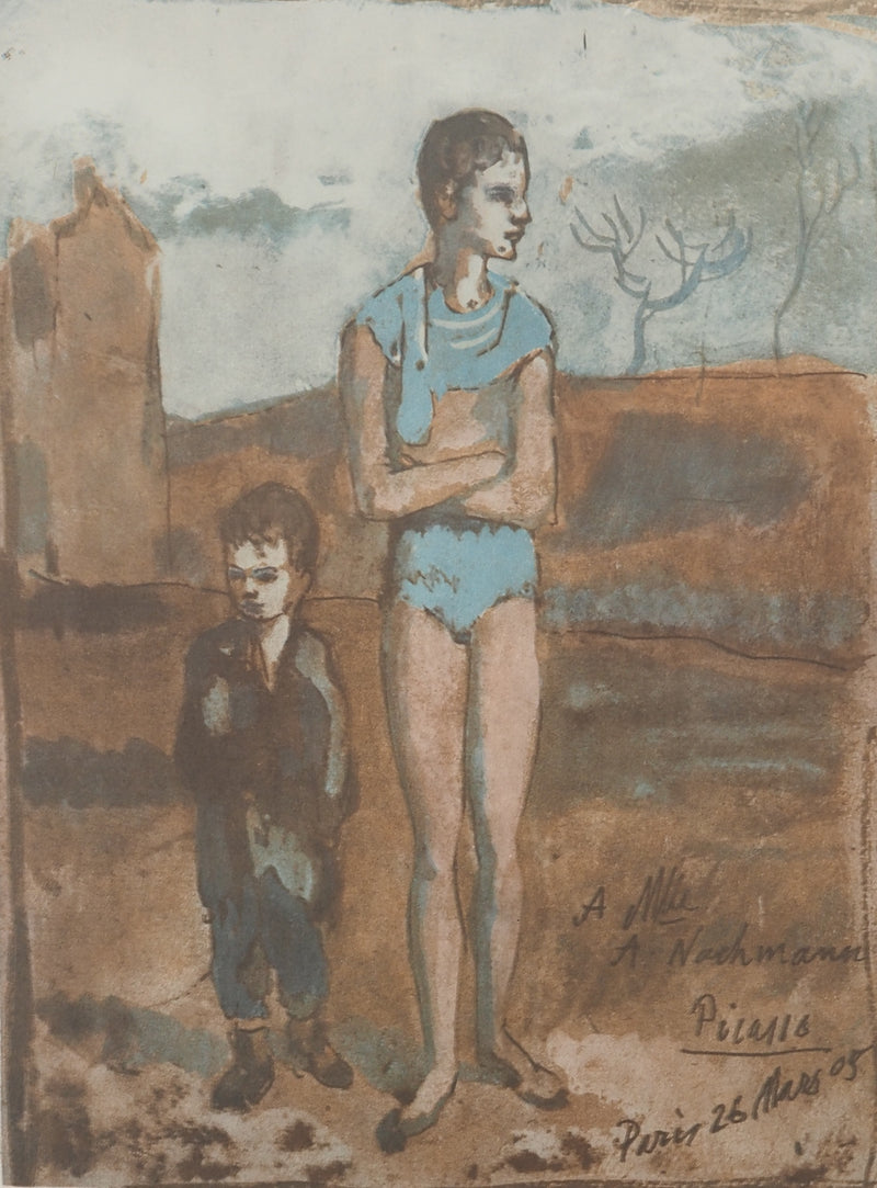 Pablo PICASSO : Saltimbanques, les pauvres, Lithographie et pochoir signée