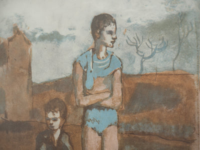 Pablo PICASSO : Saltimbanques, les pauvres, Lithographie et pochoir signée