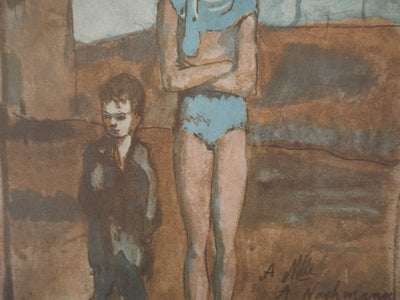 Pablo PICASSO : Saltimbanques, les pauvres, Lithographie et pochoir signée