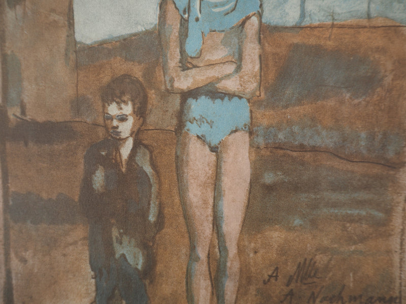 Pablo PICASSO : Saltimbanques, les pauvres, Lithographie et pochoir signée