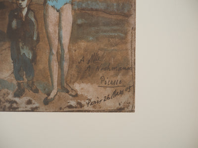 Pablo PICASSO : Saltimbanques, les pauvres, Lithographie et pochoir signée