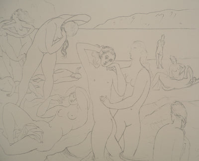 Pablo PICASSO : Les baigneuses, Lithographie et pochoir signée