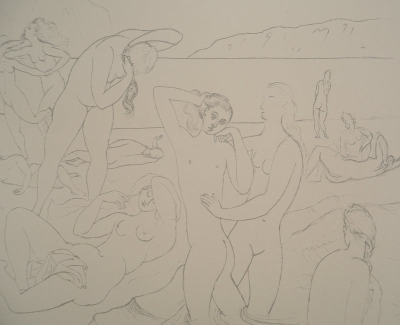 Pablo PICASSO : Les baigneuses, Lithographie et pochoir signée