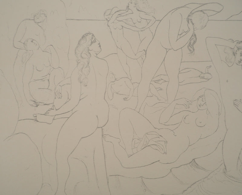 Pablo PICASSO : Les baigneuses, Lithographie et pochoir signée