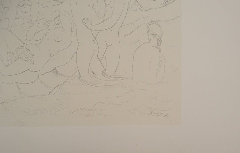 Pablo PICASSO : Les baigneuses, Lithographie et pochoir signée