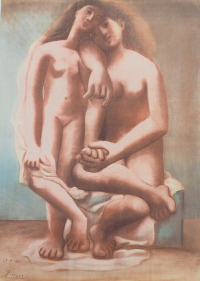 Pablo PICASSO : Deux nus, Lithographie et pochoir signée
