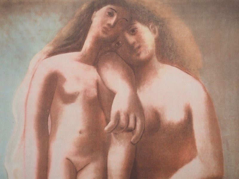 Pablo PICASSO : Deux nus, Lithographie et pochoir signée