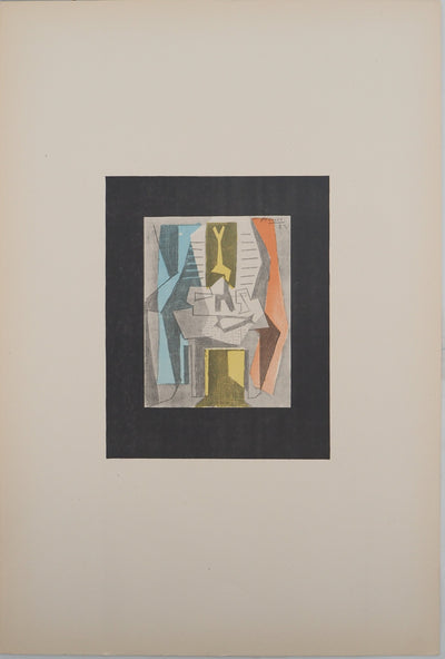 Pablo PICASSO : Table devant la fenêtre, Lithographie et pochoir signée