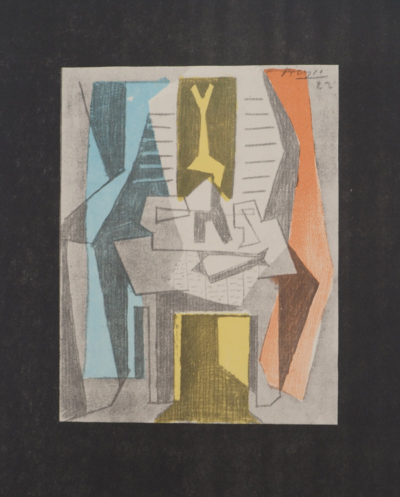 Pablo PICASSO : Table devant la fenêtre, Lithographie et pochoir signée