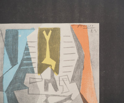 Pablo PICASSO : Table devant la fenêtre, Lithographie et pochoir signée