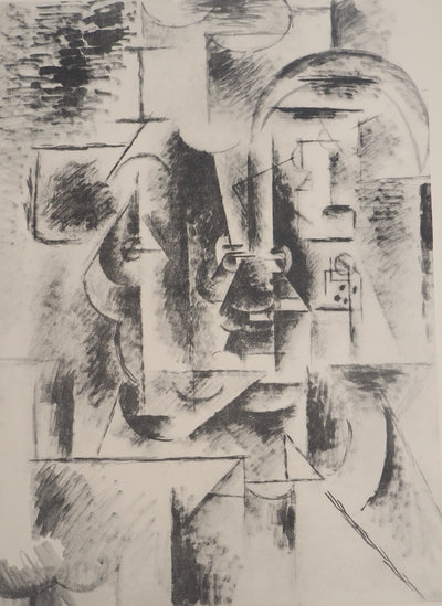 Pablo PICASSO : L'homme à la pipe, Lithographie et pochoir