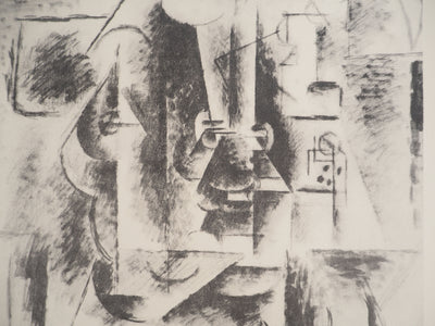 Pablo PICASSO : L'homme à la pipe, Lithographie et pochoir