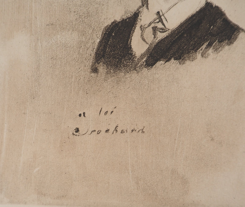 AF Edgar DEGAS: Model with arched back, Original engraving, 1935
