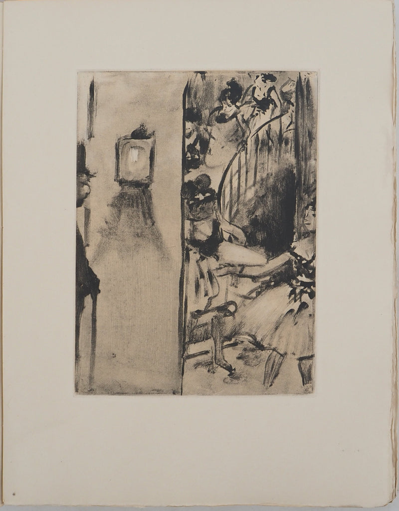 AF Edgar DEGAS: Model with arched back, Original engraving, 1935