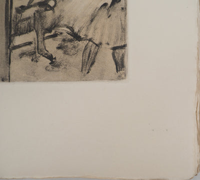 AF Edgar DEGAS: Model with arched back, Original engraving, 1935