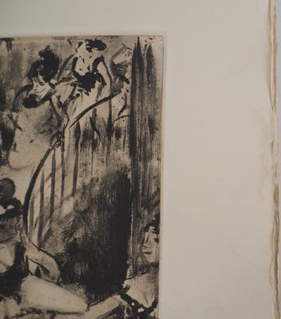 AF Edgar DEGAS: Model with arched back, Original engraving, 1935