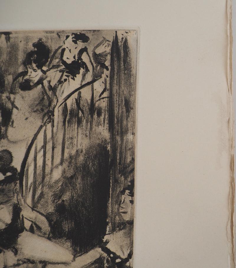 AF Edgar DEGAS: Model with arched back, Original engraving, 1935