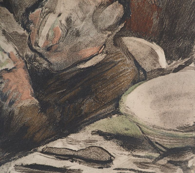 AF Edgar DEGAS: Model with arched back, Original engraving, 1935